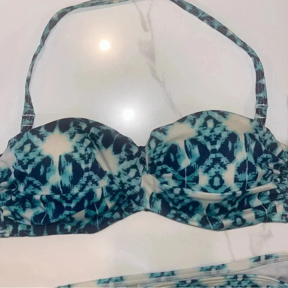 Victoria’s Secret Ikat Tribal Turquoise Tie Bottom Bikini Set  Sz Medium - Picture 4 of 7